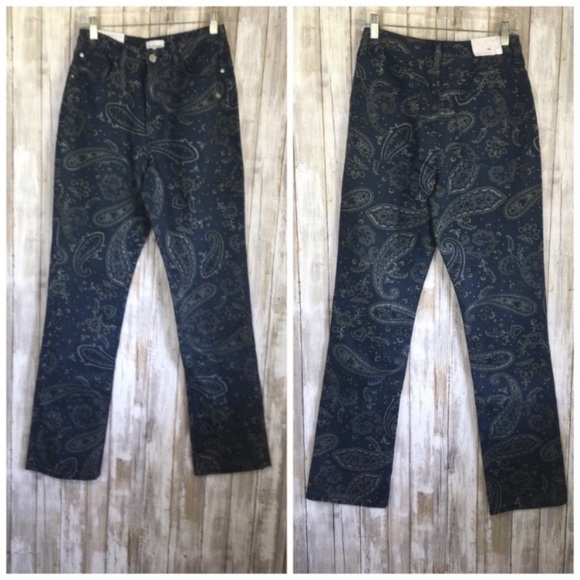 NWT WeWoreWhat The Icon Night Sky Paisley Straight Leg Jeans - Picture 2 of 7